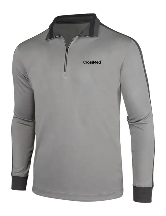 NIKE Athletic Grey/Heather Dark Grey Dry-Fit 1/2 Zip Cover-Up w/CrossMed Logo