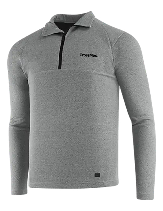 OGIO Petrol Grey Heather Transition 1/4 Zip Pullover w/CrossMed Logo