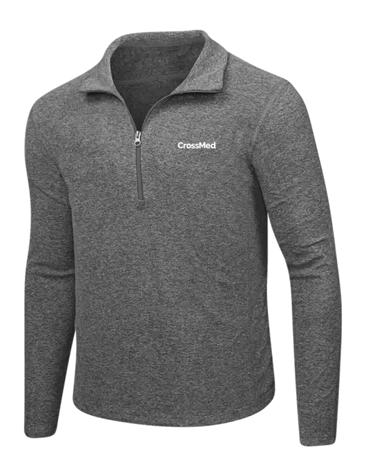 Medium Grey Heather Microfleece 1/2 Zip Pullover w/CrossMed Logo
