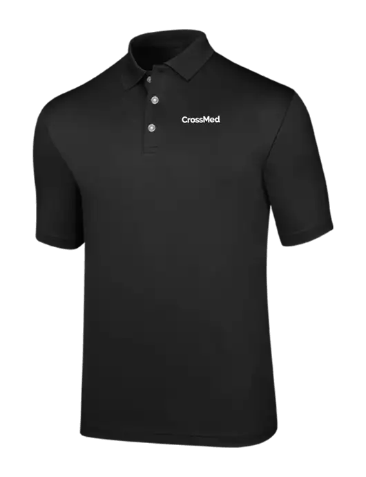 Callaway Birdseye Black Polo w/CrossMed Logo