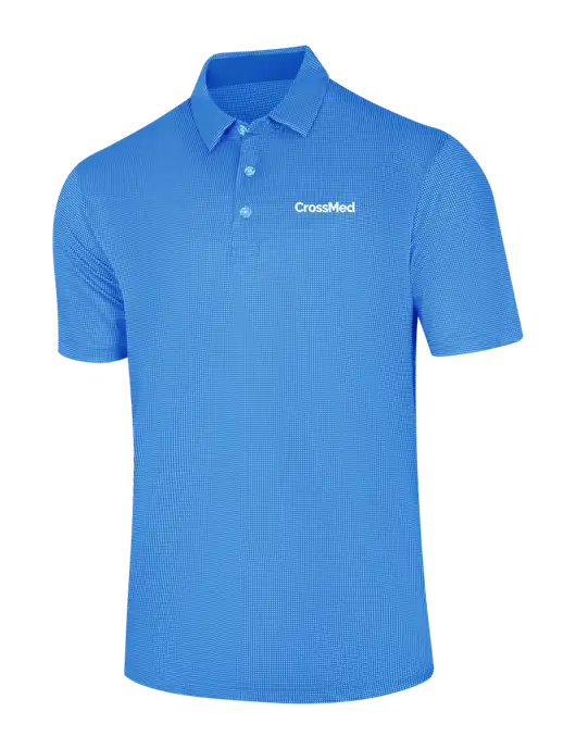 Callaway Carolina Blue Fashion Gingham Polo w/CrossMed Logo
