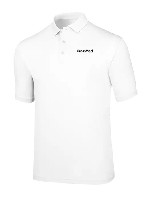 Callaway Opti-Dri White Chev Polo w/CrossMed Logo