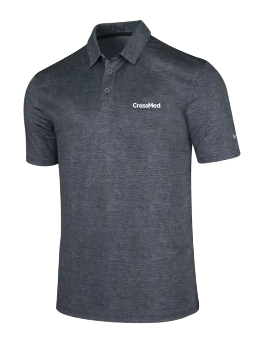 NIKE Dark Grey Dri-Fit Crosshatch Polo w/CrossMed Logo