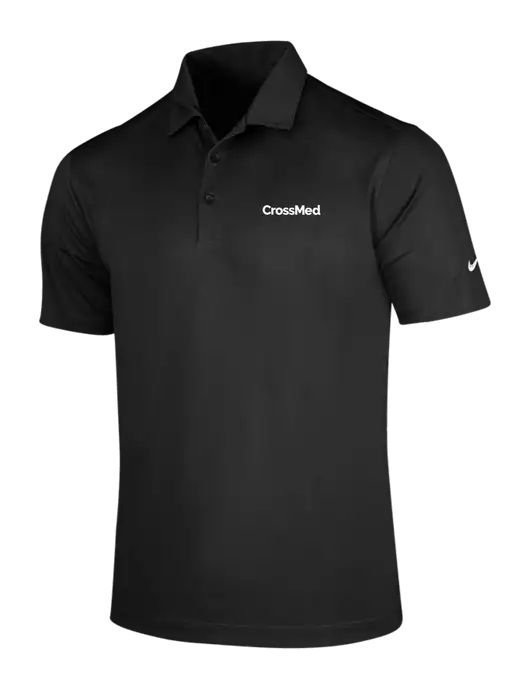 NIKE Black Dri-Fit Vertical Mesh Polo w/CrossMed Logo
