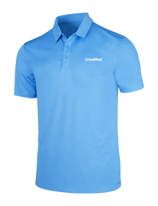 NIKE Light Royal Blue Dri-Fit Embossed Tri-Blade Polo w/CrossMed Logo
