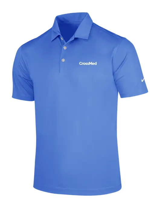 NIKE Light Royal Blue Dri-Fit Vertical Mesh Polo w/CrossMed Logo