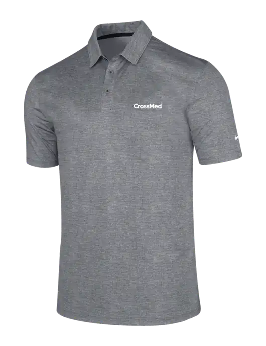 NIKE Medium Grey Dri-Fit Crosshatch Polo w/CrossMed Logo