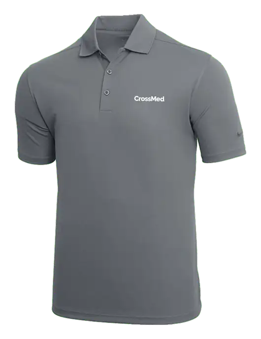 NIKE Medium Grey Dri-Fit Micro Pique Polo w/CrossMed Logo