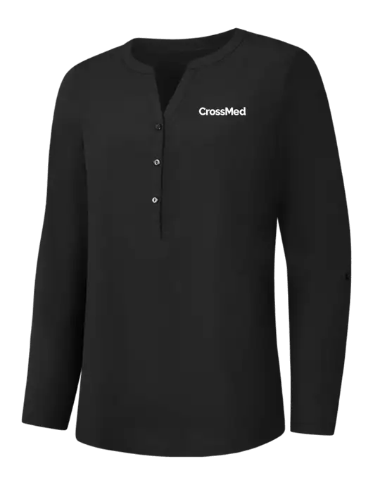 Womens Black Concept Henley Tunic w/CrossMed Logo