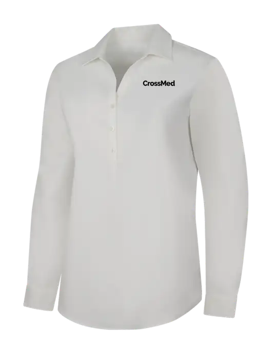 Womens White City Stretch Shirt w/CrossMed Logo