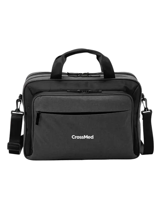 Travel Exec Graphite Heather/Black Laptop Briefcase w/CrossMed Logo